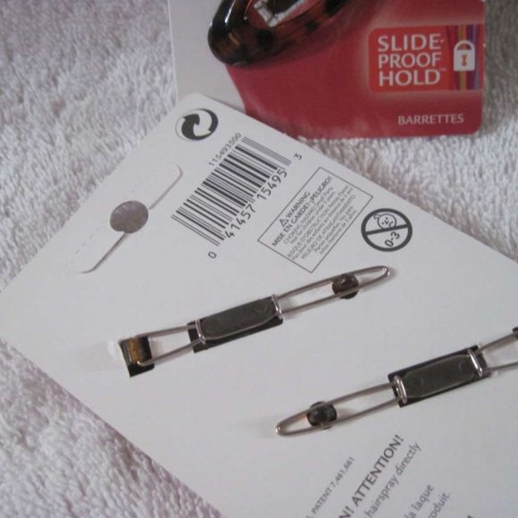 2 Black Plastic Oval Goody Stay Put Slide Proof Hold Hair Barrettes Secure Tight - Picture 6 of 11